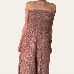 O’Neill Rose Dot Alicia Smocked Strapless Jumpsuit
